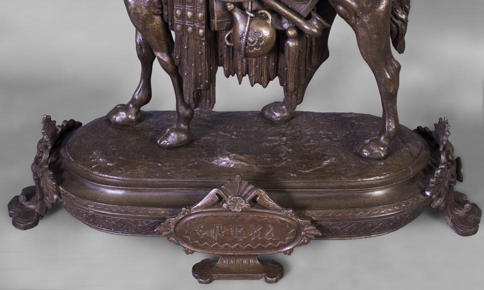 Clock with a egyptian meharist on his mount, late 19th century Clock with a egyptian meharist on his mount, late 19th century-6