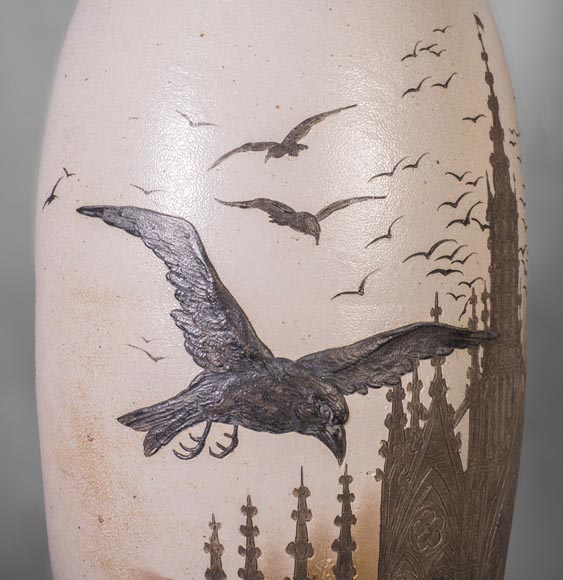 SARREGUEMINES MANUFACTURE - Sandstone vase SARREGUEMINES MANUFACTURE - Sandstone vase