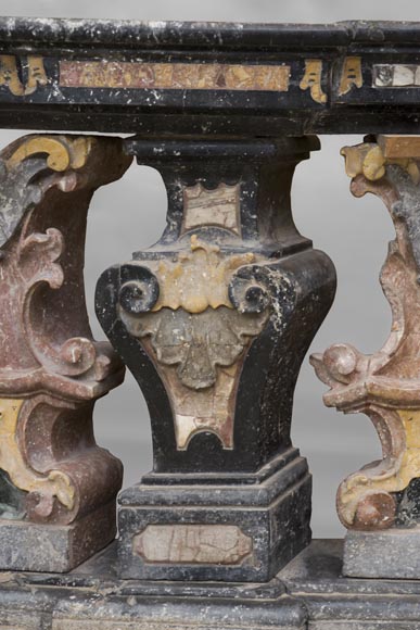 Pair of Baroque style balustrades in polychrome marble Pair of Baroque style balustrades in polychrome marble-7