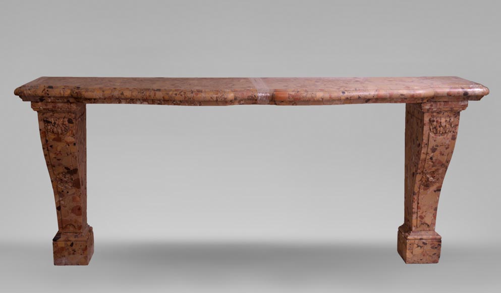 Important Napoleon III antique console in Aleppo breach marble Important Napoleon III antique console in Aleppo breach marble-0