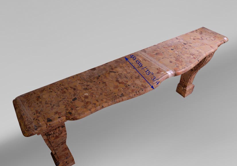 Important Napoleon III antique console in Aleppo breach marble Important Napoleon III antique console in Aleppo breach marble-8