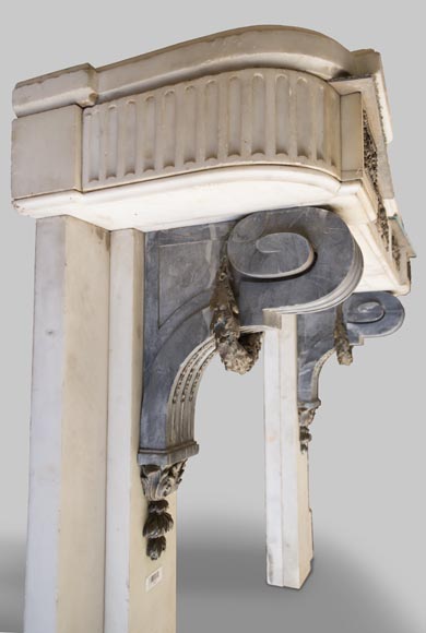 Napoleon III console in statuary and Turquin Blue marbles with bronze decorations Napoleon III console in statuary and Turquin Blue marbles with bronze decorations-7