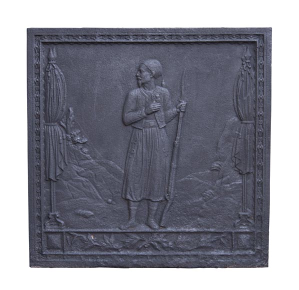 Modern orientalist fireback with soldier Modern orientalist fireback with soldier-0