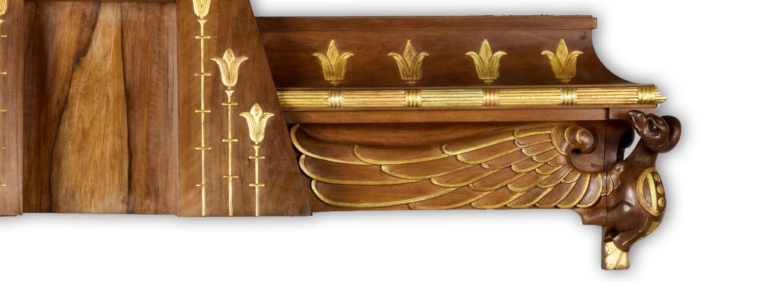 Louis MALARD, Unique “Ramses-Style” Bedroom in Walnut With Gold Leaf Embellishment, 1889 World’s Fair Louis MALARD, Unique “Ramses-Style” Bedroom in Walnut With Gold Leaf Embellishment, 1889 World’s Fair-4