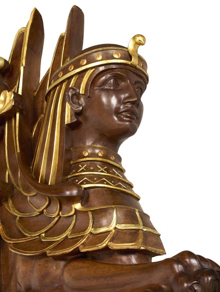 Louis MALARD, Unique “Ramses-Style” Bedroom in Walnut With Gold Leaf Embellishment, 1889 World’s Fair Louis MALARD, Unique “Ramses-Style” Bedroom in Walnut With Gold Leaf Embellishment, 1889 World’s Fair-7