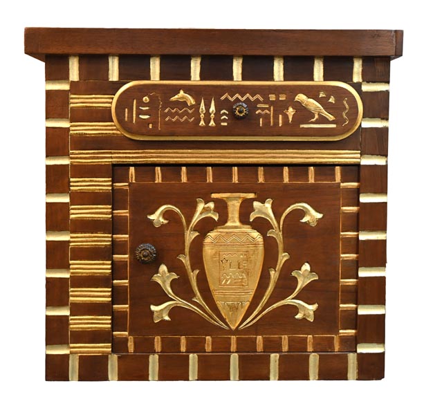 Louis MALARD, Unique “Ramses-Style” Bedroom in Walnut With Gold Leaf Embellishment, 1889 World’s Fair Louis MALARD, Unique “Ramses-Style” Bedroom in Walnut With Gold Leaf Embellishment, 1889 World’s Fair-12