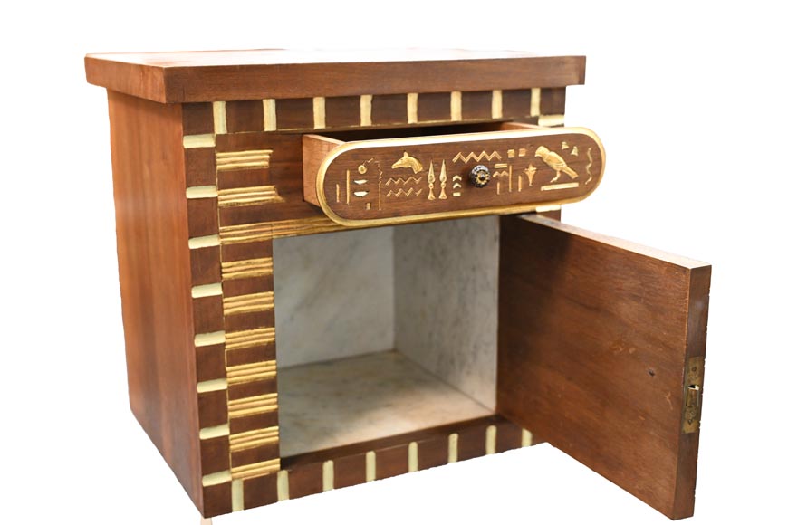 Louis MALARD, Unique “Ramses-Style” Bedroom in Walnut With Gold Leaf Embellishment, 1889 World’s Fair Louis MALARD, Unique “Ramses-Style” Bedroom in Walnut With Gold Leaf Embellishment, 1889 World’s Fair-13