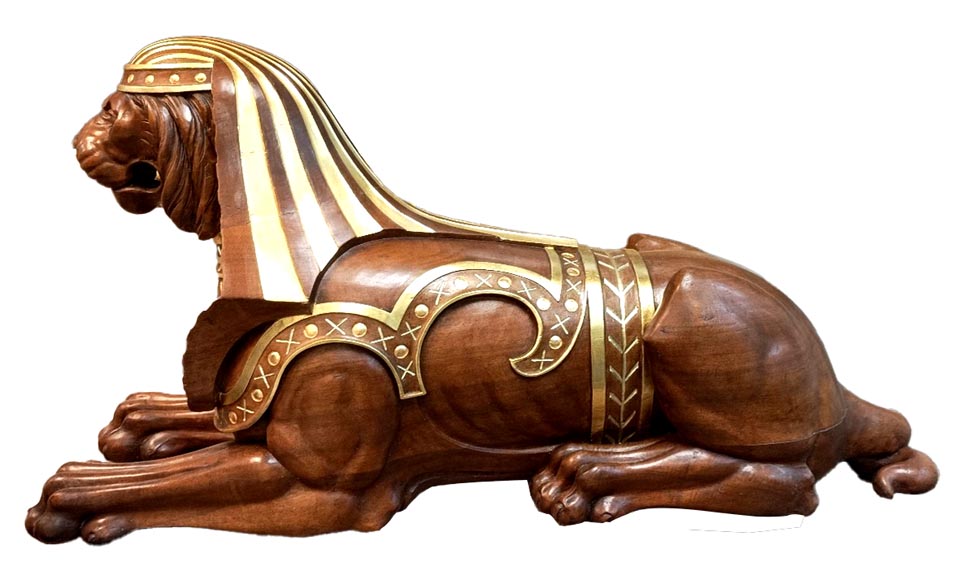 Louis MALARD, Unique “Ramses-Style” Bedroom in Walnut With Gold Leaf Embellishment, 1889 World’s Fair Louis MALARD, Unique “Ramses-Style” Bedroom in Walnut With Gold Leaf Embellishment, 1889 World’s Fair-14