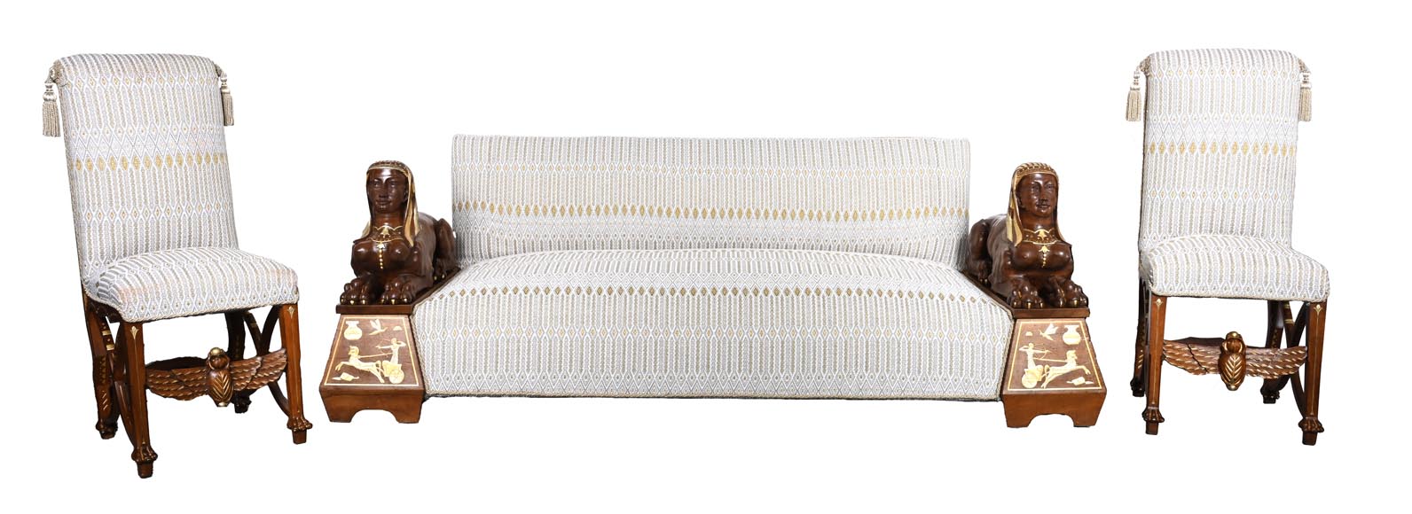 Louis MALARD, Unique “Ramses-Style” Bedroom in Walnut With Gold Leaf Embellishment, 1889 World’s Fair Louis MALARD, Unique “Ramses-Style” Bedroom in Walnut With Gold Leaf Embellishment, 1889 World’s Fair-18