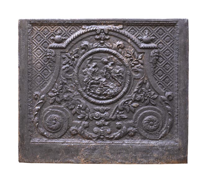 An antique fireback representing the Sacrifice of Isaac An antique fireback representing the Sacrifice of Isaac-0