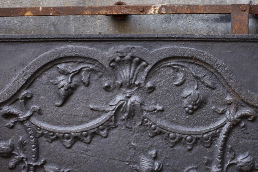 Modern fireback with Chinese-style decoration illustrating  Modern fireback with Chinese-style decoration illustrating