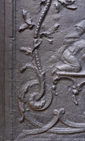 Modern fireback with Chinese-style decoration illustrating  Modern fireback with Chinese-style decoration illustrating