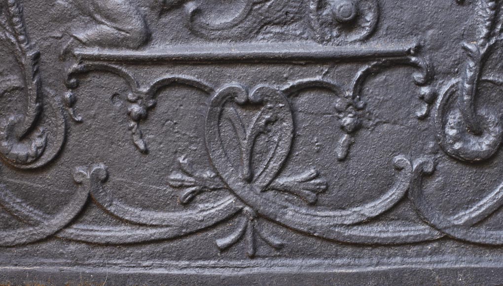 Modern fireback with Chinese-style decoration illustrating  Modern fireback with Chinese-style decoration illustrating