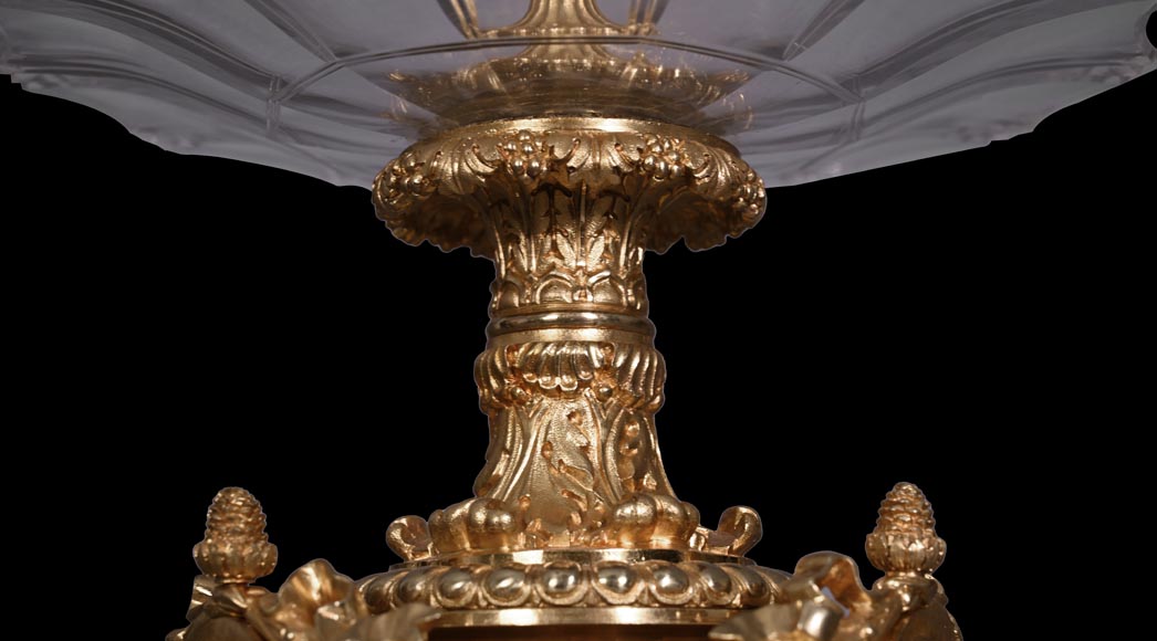 Napoleon III Style Gilt Bronze and Cut Crystal Centrepiece, circa 1850 Napoleon III Style Gilt Bronze and Cut Crystal Centrepiece, circa 1850-6