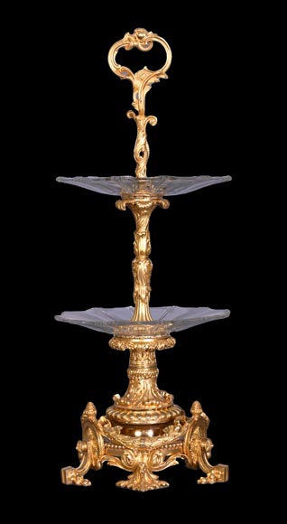 Napoleon III Style Gilt Bronze and Cut Crystal Centrepiece, circa 1850 Napoleon III Style Gilt Bronze and Cut Crystal Centrepiece, circa 1850-7