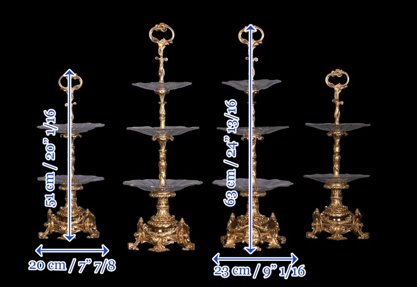 Napoleon III Style Gilt Bronze and Cut Crystal Centrepiece, circa 1850 Napoleon III Style Gilt Bronze and Cut Crystal Centrepiece, circa 1850-10