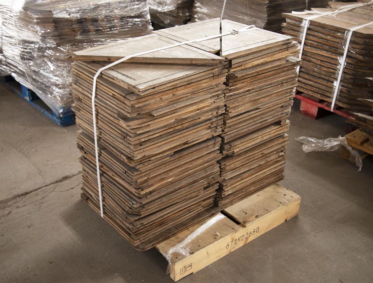 Lot of 7 m2 of square oak parquet panels Lot of 7 m2 of square oak parquet panels-4