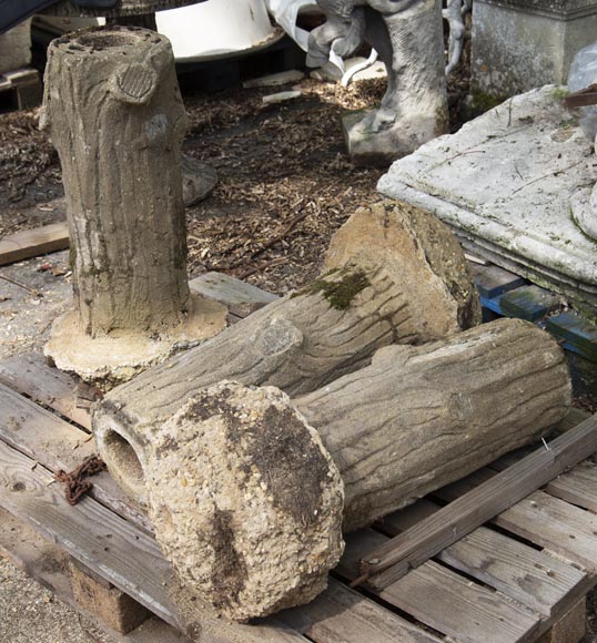 Set of Rocaille style cement posts Set of Rocaille style cement posts-1