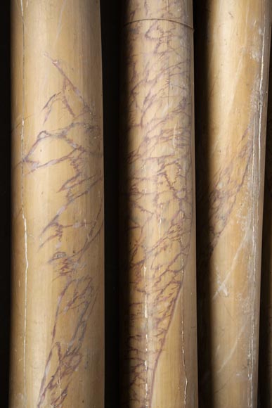 Set of wooden columns painted in imitation marble-6