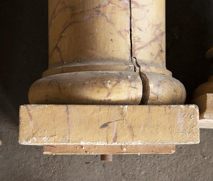 Set of wooden columns painted in imitation marble Set of wooden columns painted in imitation marble-8