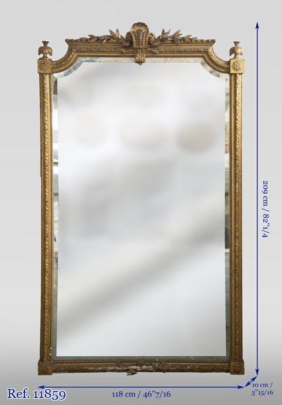 Antique gilded Trumeau, Napoleon III style, with a bevelled mirror Antique gilded Trumeau, Napoleon III style, with a bevelled mirror-7