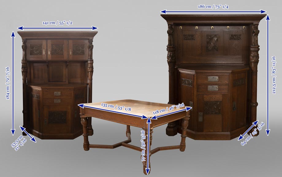 Viking style dining room in oak Viking style dining room in oak-16