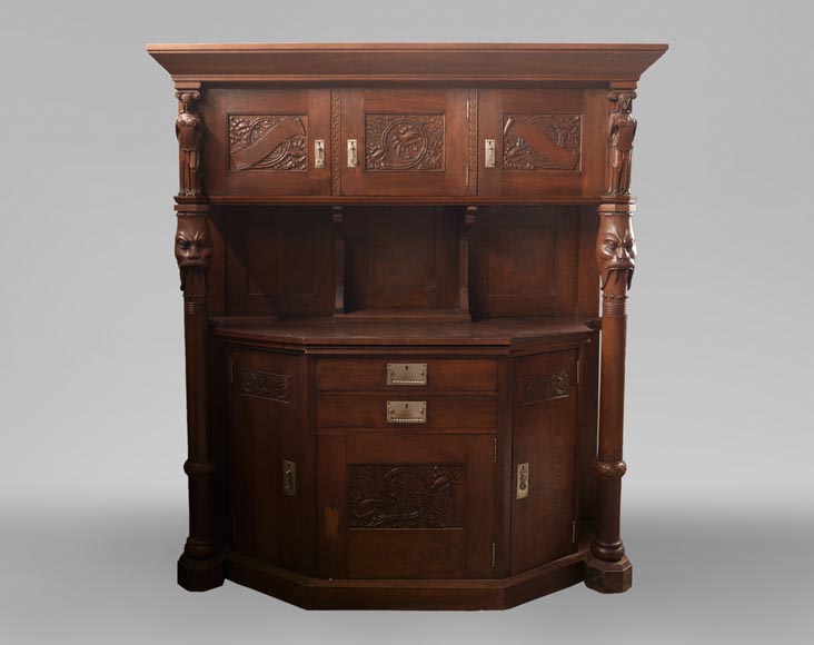 Oak dining room, decoration inspired by Nordic mythology Oak dining room, decoration inspired by Nordic mythology-1