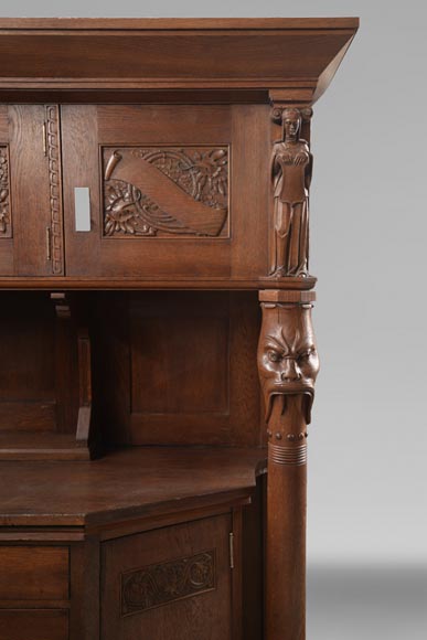 Oak dining room, decoration inspired by Nordic mythology Oak dining room, decoration inspired by Nordic mythology-2