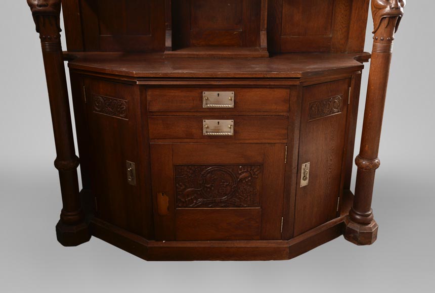 Oak dining room, decoration inspired by Nordic mythology Oak dining room, decoration inspired by Nordic mythology-4