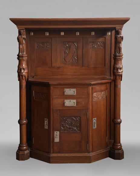 Oak dining room, decoration inspired by Nordic mythology Oak dining room, decoration inspired by Nordic mythology-8