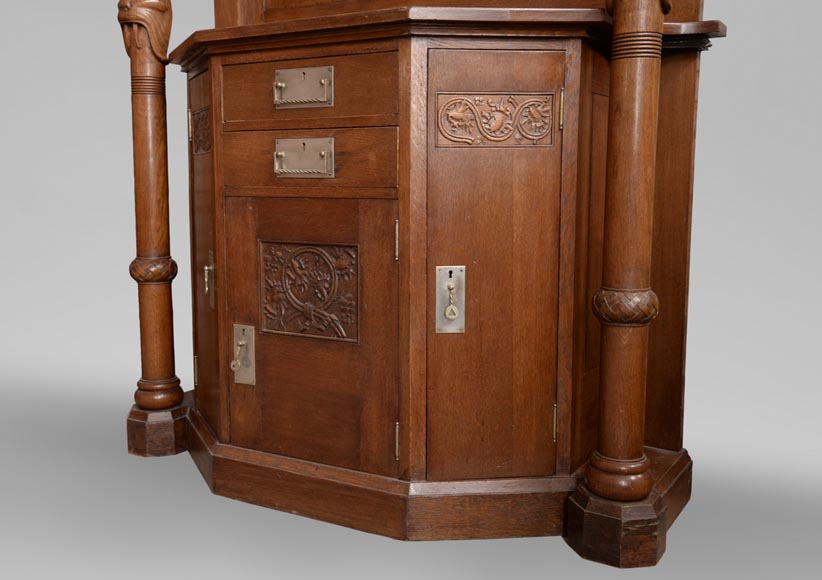 Oak dining room, decoration inspired by Nordic mythology Oak dining room, decoration inspired by Nordic mythology-11