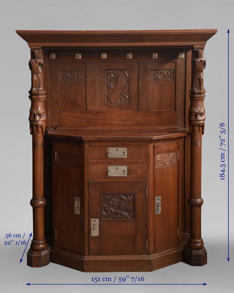 Oak dining room, decoration inspired by Nordic mythology Oak dining room, decoration inspired by Nordic mythology-19