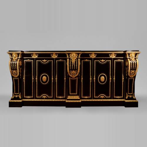 Alexandre BELLANGÉ - Important cupboard, ebony veneer and gilded bronze, coming from the Chateau of Dampierre