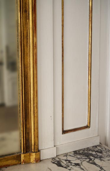 Antique trumeau with oil on canvas representing a bunch of flowers Antique trumeau with oil on canvas representing a bunch of flowers-3