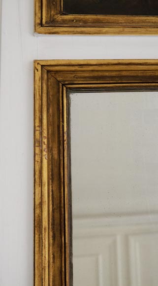 Antique trumeau decorated with an oil on canvas representing a lively landscape Antique trumeau decorated with an oil on canvas representing a lively landscape-2