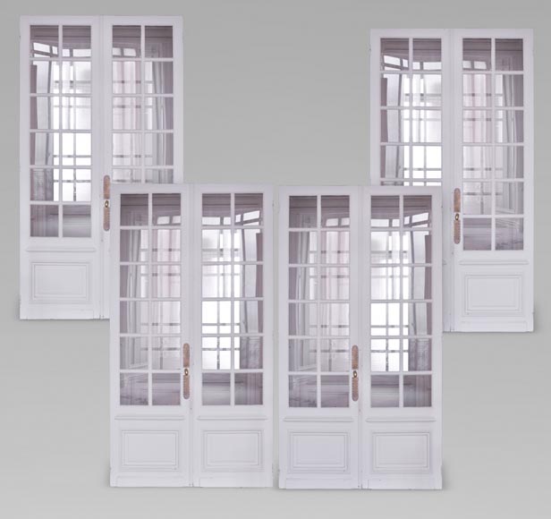 Set of 4 double door with small windows Set of 4 double door with small windows-0