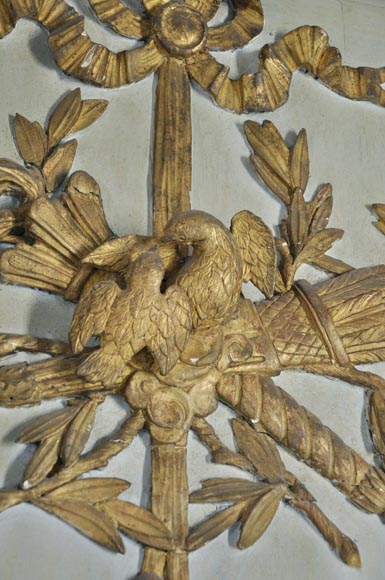 Louis XVI style paneled room comprising a Louis XVI period mantel and its trumeau Louis XVI style paneled room comprising a Louis XVI period mantel and its trumeau-7