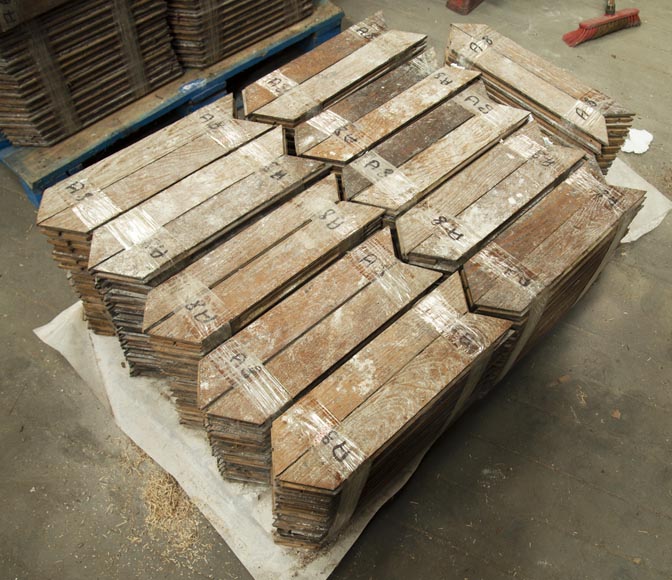 Lot of 11 m2 of Point de Hongrie oak parquet flooring Lot of 11 m2 of Point de Hongrie oak parquet flooring-0
