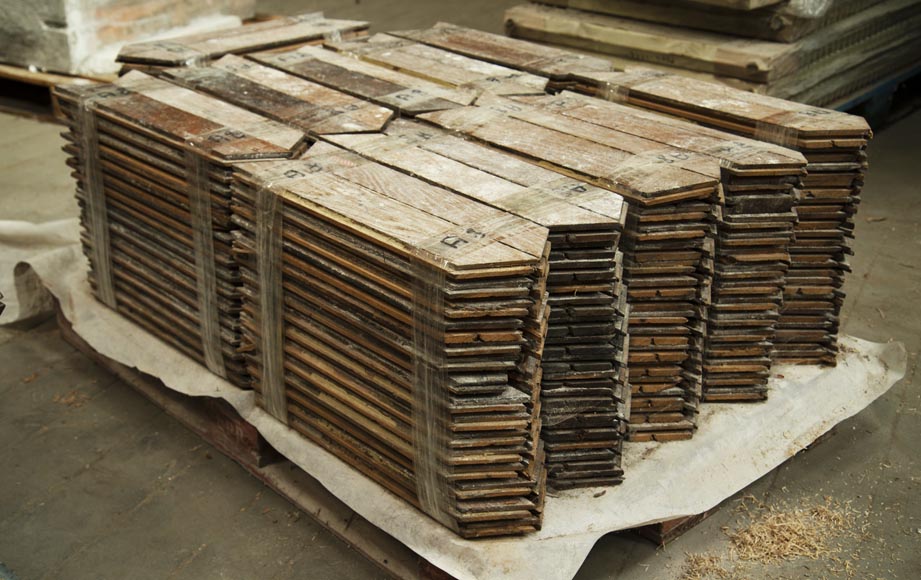 Lot of 11 m2 of Point de Hongrie oak parquet flooring Lot of 11 m2 of Point de Hongrie oak parquet flooring-3