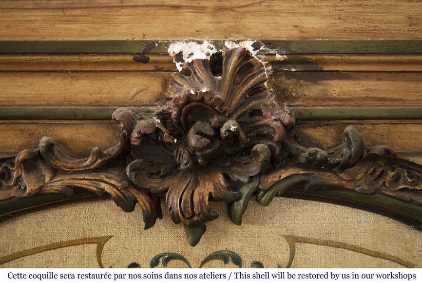 Trumeau decorated with an oil on canvas depicting a musician monkey Trumeau decorated with an oil on canvas depicting a musician monkey-3