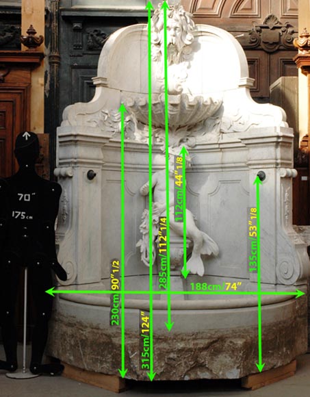 Monumental Garden Fountain in Carrara marble and Statuary marble attributed to Rudolf Weyr, Vienna, late 19th century Monumental Garden Fountain in Carrara marble and Statuary marble attributed to Rudolf Weyr, Vienna, late 19th century-19