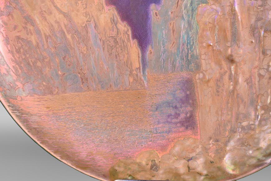 Clément MASSIER, Allegory of Dante, glazed ceramic dish with iridescent glaze Clément MASSIER, Allegory of Dante, glazed ceramic dish with iridescent glaze-3