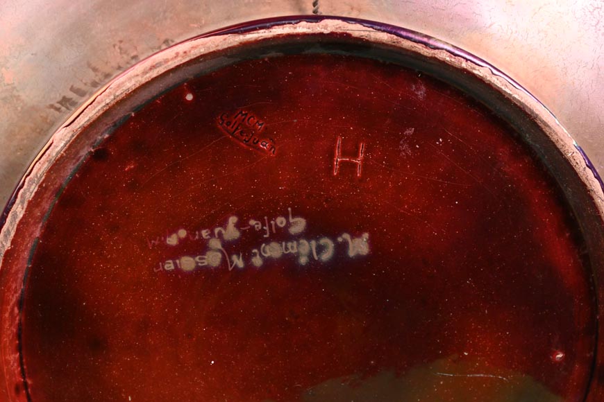 Clément MASSIER, Allegory of Dante, glazed ceramic dish with iridescent glaze Clément MASSIER, Allegory of Dante, glazed ceramic dish with iridescent glaze-4