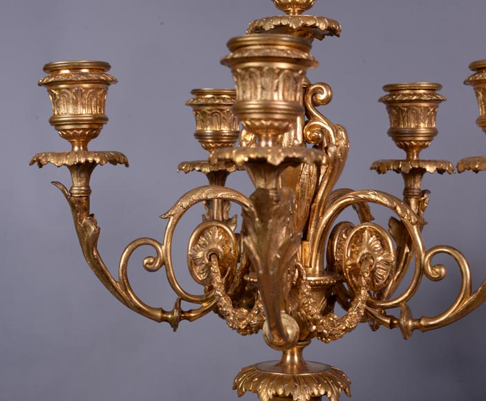 Napoleon III set clock in gilt bronze and onyx, circa 1860 Napoleon III set clock in gilt bronze and onyx, circa 1860-8