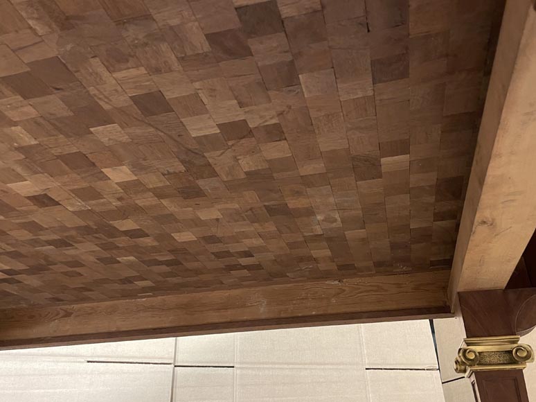 Large Louis XVI style table with bronze and veneer decoration Large Louis XVI style table with bronze and veneer decoration-5