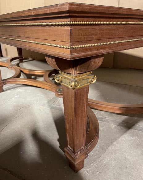 Large Louis XVI style table with bronze and veneer decoration Large Louis XVI style table with bronze and veneer decoration-6