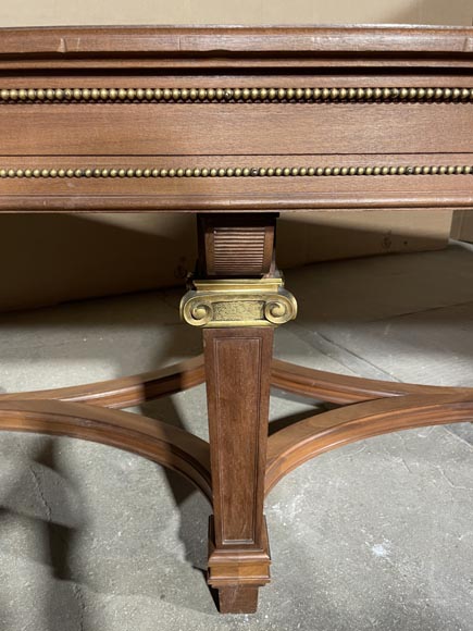Large Louis XVI style table with bronze and veneer decoration Large Louis XVI style table with bronze and veneer decoration-7