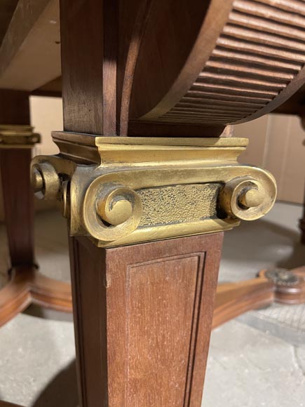 Large Louis XVI style table with bronze and veneer decoration Large Louis XVI style table with bronze and veneer decoration-9