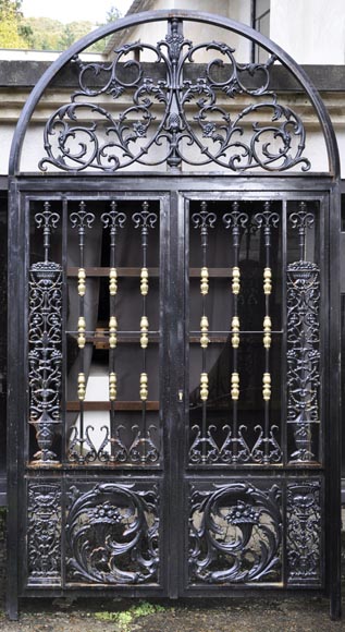 Set of four modern cast iron double doors in the style of 18th century gates Set of four modern cast iron double doors in the style of 18th century gates-0