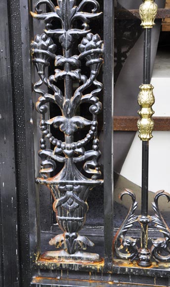 Set of four modern cast iron double doors in the style of 18th century gates Set of four modern cast iron double doors in the style of 18th century gates-5